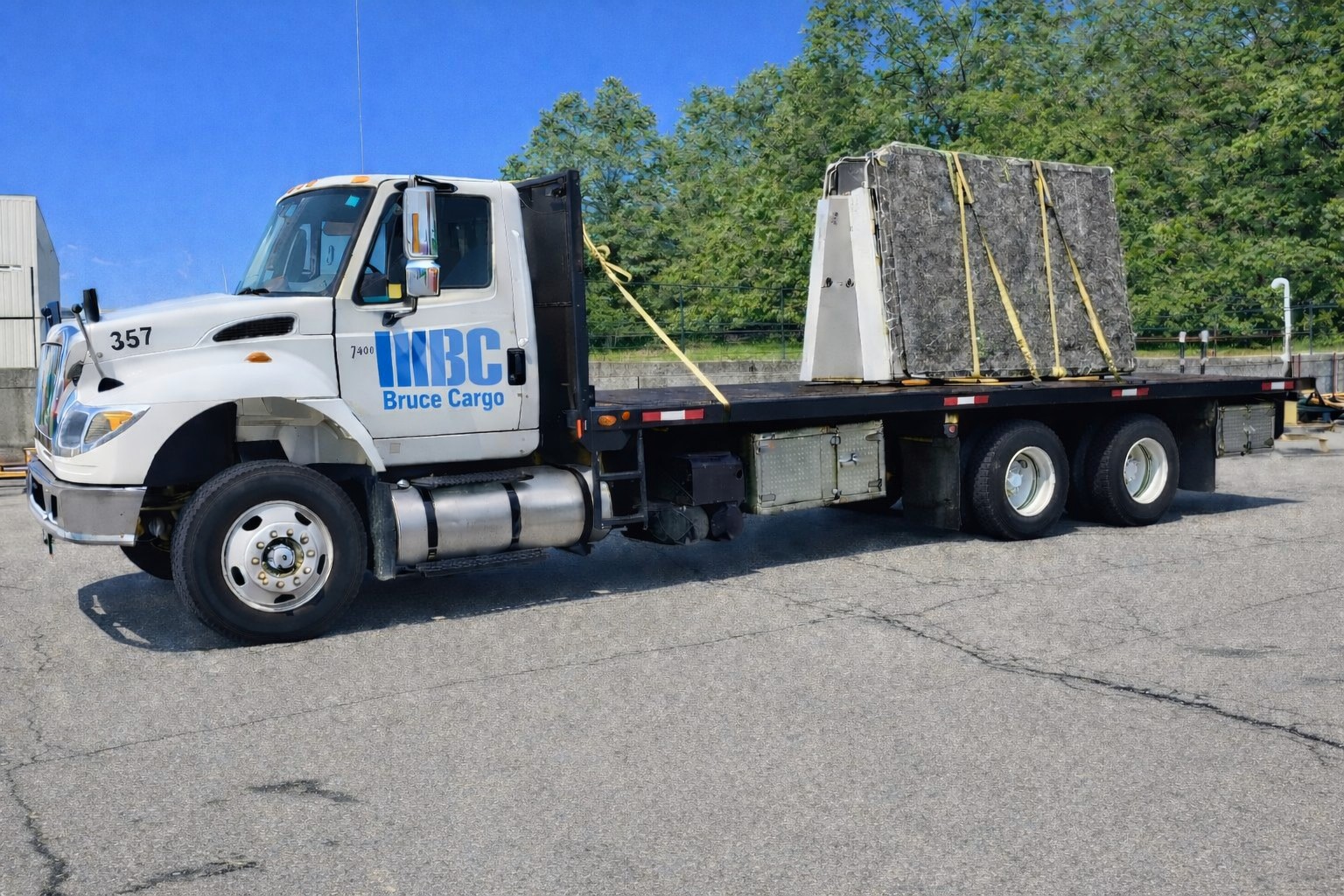 Truck and trailer with slab load
